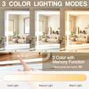 Large Lighted Vanity Mirror, 23" x 18" Light Up Make up Mirror with Smart Touch 3 Colors Dimmable, Tabletop or Wall-Mounted, Memory Function