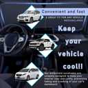 Ziciner 2 PCS Car Windshield Sun Shade, Auto Sun Heat and UV Rays Blocker, 28"31" Foldable Automotive Front Window Sunshade Protector, Universal Vehicle Interior Accessories (Red Flag-M)