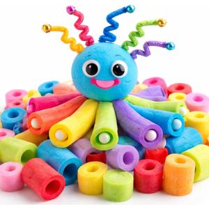 Frienda 50 Pcs Pool Noodles Bits Multicolor Craft Small Size Versatile Mixed Floating Pool Noodles Foam Rope Tube for Play or DIY Craft Multipurpose (Mixed Sizes,Pastel Colors)