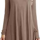 TOPONSKY Women's Casual Plain Simple Loose Flowy Short-Sleeve T-Shirt Dress (Medium)