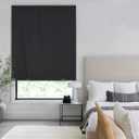 LazBlinds 100% Blackout Roller Shades, No Tools No Drill Cordless Blinds for Windows, Thermal Insulated UV Protection Privacy Window Shades for Bedroom (48''W x 72''H, Black)