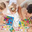 4 Pack Paint by Numbers for Kids Ages 6-8 8-12, Pre-Drawn Canvas Painting Kit with 12 Acrylic Paints & 8 Brushes, DIY Canvas Art Kits for Kids Painting Activities, Classroom Crafts, Wall Decor