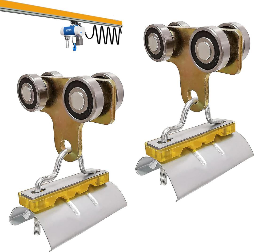 4 Wheel Cable Trolley System Trolley Roller Four Bearing Trolley Assembly for Use with 1-5/8" Wide and All1-5/8" or Taller Strut Channel (2pcs)