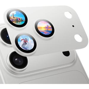 MAGIC JOHN 2 Pack Camera Lens Protector for iPhone 17 Pro Max, Full Coverage, Metal Aluminum Alloy Camera Lens Film, HD Clear, Scratch Resistant, Case-Friendly, Sliver
