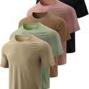 5 Pack Men’s Active Quick Dry Crew Neck T Shirts | Athletic Running Gym Workout Short Sleeve Tee Tops Bulk (3X-Large)
