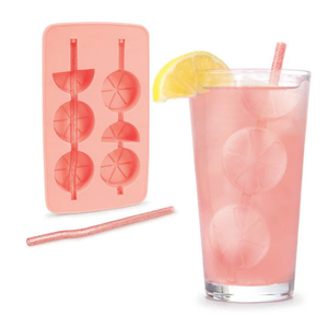 ICE CUBE TRAYS With Straw Mold Citrus Form Summer Coctail Lemonade Party 