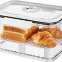 peatend Bread Box for Kitchen Countertop | Airtight Bread Storage Container with New Upgrade Time Recording Lid  Bread Keeper for Homemade Bread, Donuts, Bagels, Toast, and Cookies (White-Small)