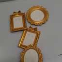 Small Vintage Resin Picture Frames, Gold Antique Photo Frame, Mini Oval Rectangle Wall Hanging Picture Frame for Christmas Home Jewelry Display Photography Props Decor (Gold Rectangle B) 10 Pieces
