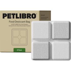 PETLIBRO Pet Food Desiccant Bag, 6 Packs Upgrade Desiccant Packets Keep Cat Food & Dog Food Dry and Fresh, Suitable Model PLAF001, PLAF101, PLAF005, PLAF006, PLAF103, PLAF203 (White)