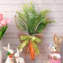 Cinnvoice Easter Wreath for Front Door Carrot Bunny Door Decoration Spring Carrot Rabbit Ear Wreath Happy Easter Hanging Wall Sign Decoration for Porch Wall Home Indoor Outdoor Holiday Decor