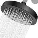 Nuodan High Pressure Rain Shower Head - High Flow Rainfall Showerhead - Luxury Modern Look - Pressure Boosting Bathroom Shower Heads (6 inches, Black)