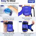 NEWGO Knee Ice Pack Wrap, Ice Pack for Knees Cold Compression Therapy for Knee Replacement Surgery, Arthritis Pain, ACL, Swelling, Sports Injuries (21.7" x 9.8") - Blue