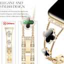 Bling Diamond Band Compatible with Apple Watch Bands for Women 42mm 44mm 45mm 46mm Series 11 10 9 8 7 6 5 4 SE 3 2 1, Sparkle Metal Bracelet Wristband, Cute Lucky Clover Dressy iWatch Band,Gold/Black