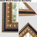 Vintage Wall Mirror for Living Room, 48" L x 24" W Large Gold Mirror for Wall with Carved Wood Frame, Rectangular Baroque Mirrors for Bathroom Entrance Hallyway, Horizontal/Vertical Hanging