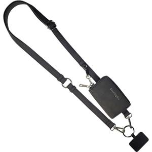Save the Girls Clip and Go Brushed Vegan Phone Lanyard - Crossbody Phone Case with Pouch, Adjustable and Removable Strap