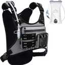 Running Vest with 2L Water Bladder, Hydration Backpack, USA Original Patent, Lightweight Hydration Pack with Gear Holder, Reflective Chest Pack for Men Women for Marathon (Medium-Large, Gray)