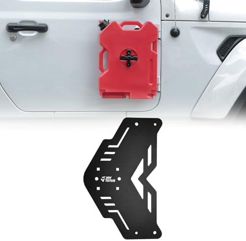 JOYTUTUS Fuel Door Hinge Mount Bracket Compatible with 2007-2026 Wrangler JK JL & Gladiator JT, Gasoline Pack Mount Backing Plate Kit Gas Can Mount Kit, Holds 2 Gal Gas Can Container