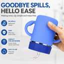 BUSOHA Kids Insulation Stainless Steel Tumbler - Kids Water Bottle with Handle Spill Proof Flexible Straw Sippy Cup Stainless Steel Training Cup for Picnic Travel,12oz,Blue