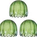 Glass Green Tulip Lamp Shades, Small Flower Lampshades,Replacement Mini Lamp Shade for Floor Lamp Table Wall Lamp Chandelier Decor (Green-3)