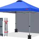 MASTERCANOPY Durable Pop-up Canopy Tent with 1 Sidewall (8'x8',Blue)
