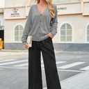 Arach&Cloz Womens Wool Blend Lightweight Spring Business Casual Cardigan Sweaters (Gray, XS)