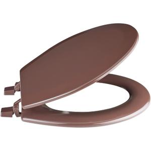 Standard Wood Toilet Seat, Chocolate - 17 Inch - Fits All Standard Size Fixtures - Easy to Install Fantasia by Achim Home Decor