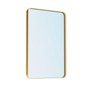 Gold Bathroom Mirror for Wall, 24 x 36 Inch Metal Framed Rounded Rectangle Vanity Mirror Modern Farmhouse, 1/4-inch Shatterproof Glass | Ultra-Flush Hanging