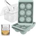WIBIMEN Large Ice Cube Molds, Big Round Whiskey Ice Cube Trays for Freezer, Easy to Fill & Release, Whiskey Bourbon Cocktail(1.9In*6 Balls- Blue/2 Pack)