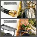 Heavy Duty Wall Mounted Garden Hose Reel Durable Steel Construction, Come with 130ft Rubber Garden Hose & 5ft Lead-in Hose, Brass Fittings, Easy Crank Handle, Weather Resistant