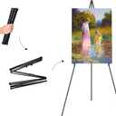 Easel Stand for Sign, Aredy 63" Portable Painting Easel, Lightweight Metal Easels for Painting Canvas, Wedding Sign (2 Pack)