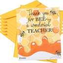 2 x Gueevin 6 Pack Teacher Appreciation Cards with Envelopes Bulk Bee Thank You Cards for Teacher Appreciation Week End of Year and Graduation Gifts