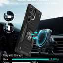 for Samsung Galaxy S25 Ultra 5G Case Rugged Military Grade Heavy Duty Armor Shockproof S25 Ultra Phone Case with 360 Metal Ring Kickstand Mount Magnetic Cover for Samsung Galaxy S25 Ultra (Black)