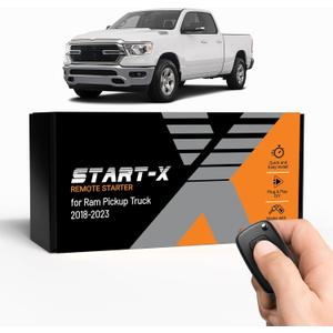 Start-X Remote Starter Kit for RAM 1500/2500/3500 (2018, 2019, 2020, 2021, 2022, 2023) Trucks, All Trims | Tip-Start Key Ignition | Plug & Play Install | Lock 3X to Remote Start | Zero Wire Splicing