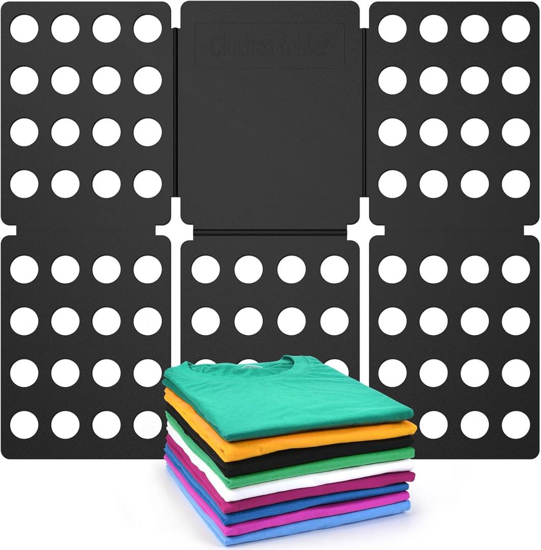 Geniusidea Shirt Folder Board - Clothes Folding Board, Easy to Fold Shirts, Laundry Liners, Black