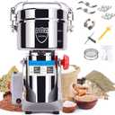 1000g Electric Grain Mill Grinder, 304 Stainless Steel Flour Mill, 3000W High Speed Spice Grinder, Electric Grain Mill for Dry Wheat, Oats, Corn, Pepper and Coffee Beans