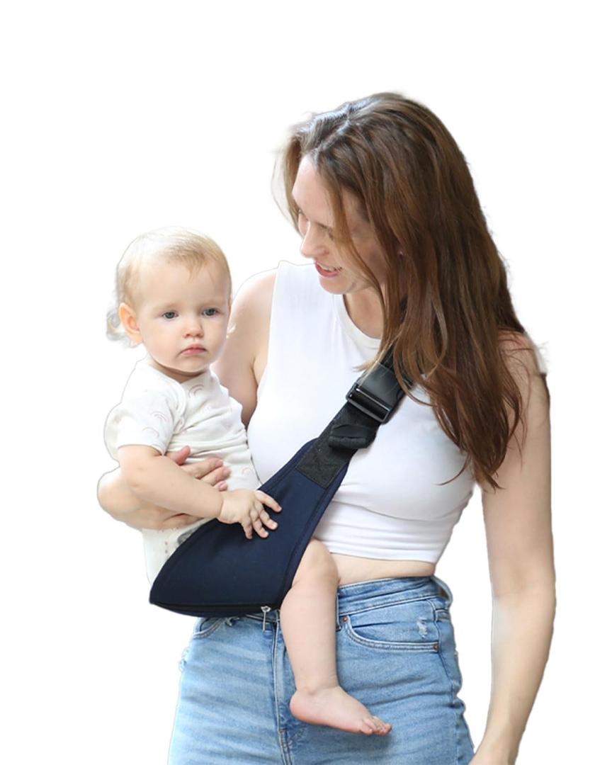 Baby Sling Carrier Newborn to Toddler,Ergonomic Sling Carrier with Adjustable Strap,Lightweight,Portable,Breathable,Soft Padding,Baby Hip Seat Carrier 7-45 Lbs,Dark Blue