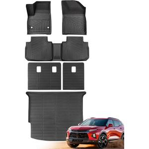 All Weather Floor Mats Backrest Cargo Liner for Chevy Blazer 2019-2025 Gas Only (Not EV) Car Accessories, Rubber Back Seat Cover Carpet for Chevrolet Base/L/LS/LT 2025 2024 2023 2022 2021 2020