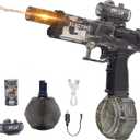 Electric Water Gun for Adults Kids: Powerful Squirt Gun, Automatic high Powered Pressure Blaster watergun with Realistic Led Muzzle Flame,28-32 FT RangePerfect Summer Gift Toys for Age 8-12 (Black)