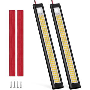 12 Volt LED Lights, Enclosed Trailer Light, RV Interior Lighting, 4000K String Lights for Trailer, Truck, Van, RV(2Pack, Black, with 2 Tapes)
