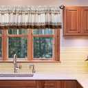 Country Stars Bows Red Berry Barn Window Curtain Valance Boho for Decorative Privacy Rod Pocket 52 X 16 Inches