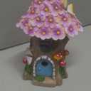 Fairy Garden Accessories Outdoor Statues, Resin Waterproof Large Gnome Solar Powered Lights Sculptures Mushroom House Decor for Outdoor Garden Lawn Balcony Yard