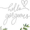 Hicarer Hello Gorgeous Metal Wall Art Decor Minimalist Decoration Metal Hello Gorgeous Decorative Sign for Living Room Office Bedroom Hotel Home Wall Decoration(Silver,Classic Style)