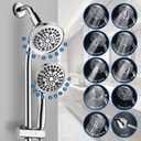 High Pressure Handheld/Rain 82-mode 3-way Shower Head Combo with 25.75" Adjustable Drill-free Stainless Steel Slide Bar, Pet & Tub Power Wash and Anti-clog Nozzles, with 5ft Hose - Polished Chrome