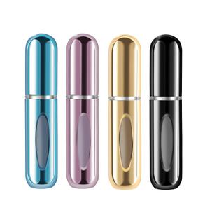Yamadura Mini Refillable Perfume Portable Atomizer Bottle Refillable Perfume Spray, Refill Pump Case for Traveling and Outgoing (5ml, 4 Pack) 4 (Blue, Black, Gold, Pink)