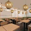 17.7" Rattan Pendant Light,Woven Seagrass Chandelier | Brown Rattan Pendant Light,Boho Hand Woven Wicker Hanging Light Natural Grass Rattan Chandelier,Seagrass Pendant Lamp