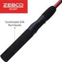 Zebco Z-Cast Spinning Fishing Rod Durable Z-Glass Fishing Pole, Comfortable EVA Rod Handle, Shock-Ring Guides, Medium Power