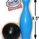 Matty's Toy Stop 10 Pin Multi-Color Deluxe Plastic Bowling Set for Kids with Storage Rack - 12 Pieces Total (10 Pins & 2 Bowling Balls)