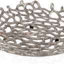 Modern Day Accents 3504 Coralino LG Coral Plate, Large Silver Decorative, Coral Plate, Bowl, Tray holds Decorative Spheres, Balls, Fruit Holder, Home and Kitchen Office, Room Decor, 15.5" D x 2.5" H