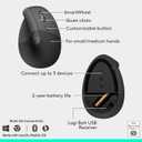Logitech Wave Keys & Lift Vertical Mouse - Ergonomic Wireless Keyboard and Mouse Combo - with Cushioned Palm Rest, Easy-Switch, Bluetooth, for Multi-OS, Windows/Mac - Graphite