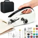 Portable Mini Handheld Sewing Machine for Beginners, Upgraded Dual Speed Stitcher for All Fabrics, Heavy Duty Quick Repair Kit with Full Accessories, Secure Stitches for Home & Travel DIY